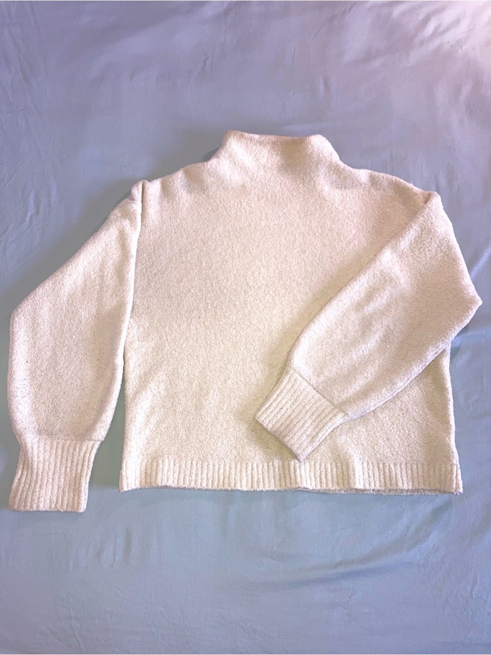 Marled Cream Mockneck Sweater